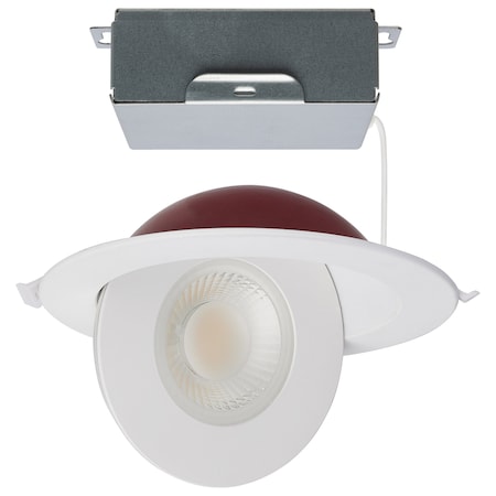 Satco 15W LED Fire Rated 6 In Direct Wire Directional Downlight Round White CCT Sel Dim 120V S11881